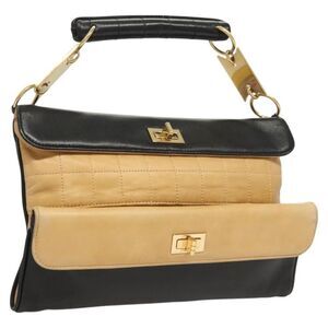 Chanel Chocolate Bar Handbag Lambskin Beige Leather Handbag